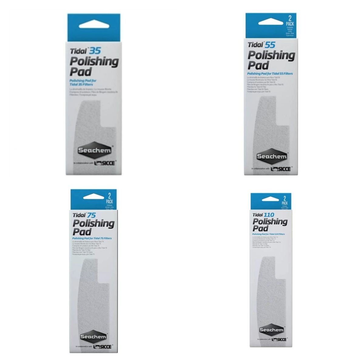 Seachem Tidal Replacement Fine Polishing Pad - 2 foams per box
