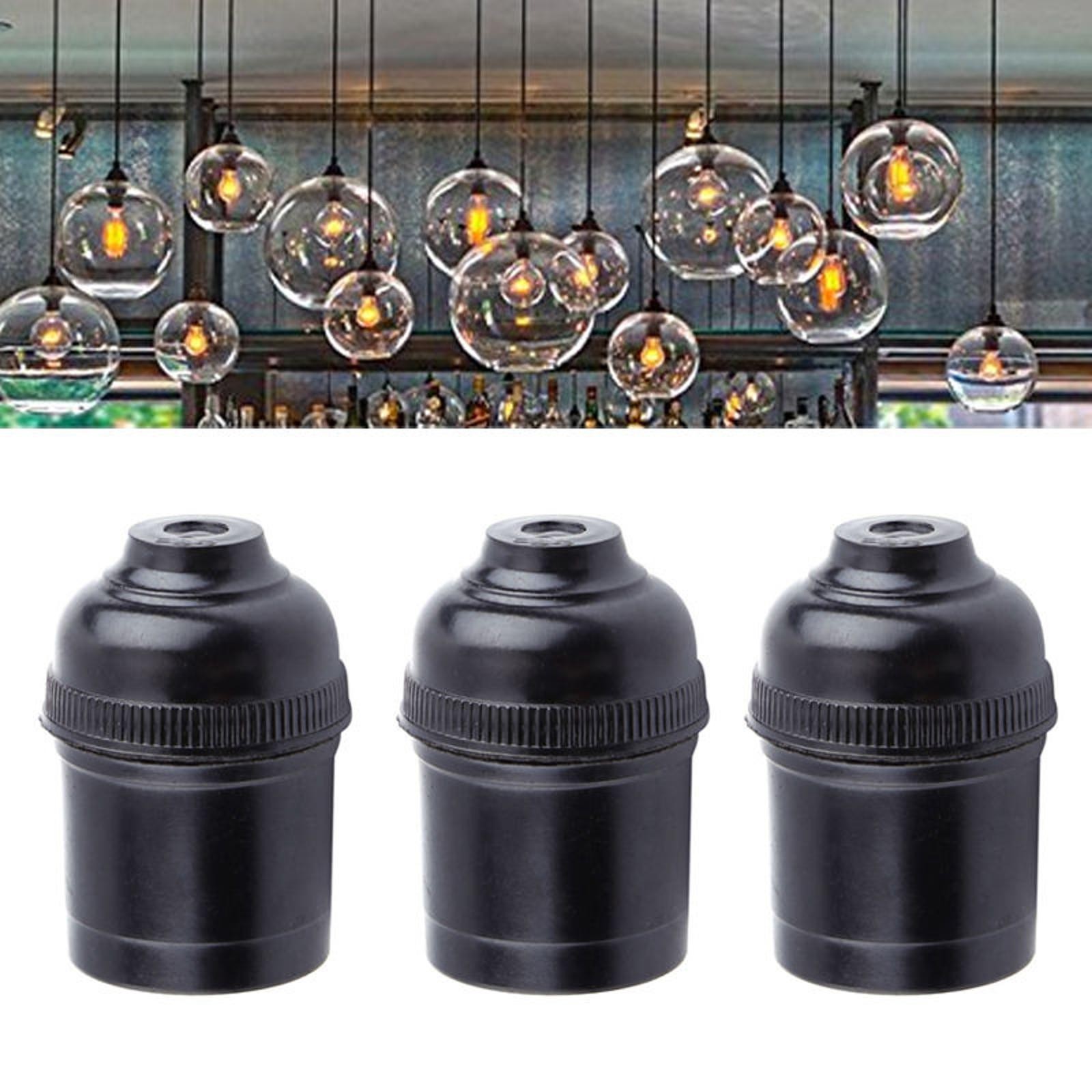 5Pcs E27 4A Light Bulb Lamp Holder Pendant Edison Screw Cap Socket Vintage G