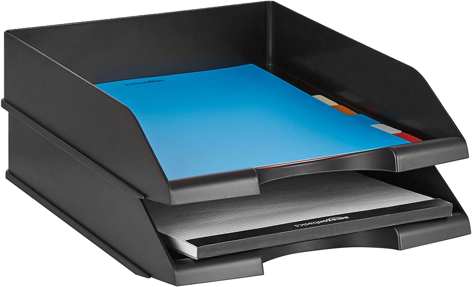 Amazon Basics Rectangular Stackable Desk Organizer Office Letter Tray, File Stor