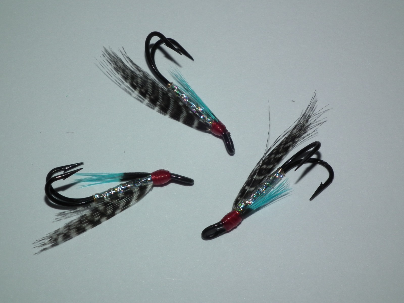 salmon/seatrout flies ---- 3 medicine tied on veniard size 10 double hooks