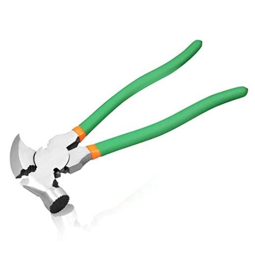 10.5 Inches Fencing Pliers with 2 Wire Fencing Pliers with Hammer End Green