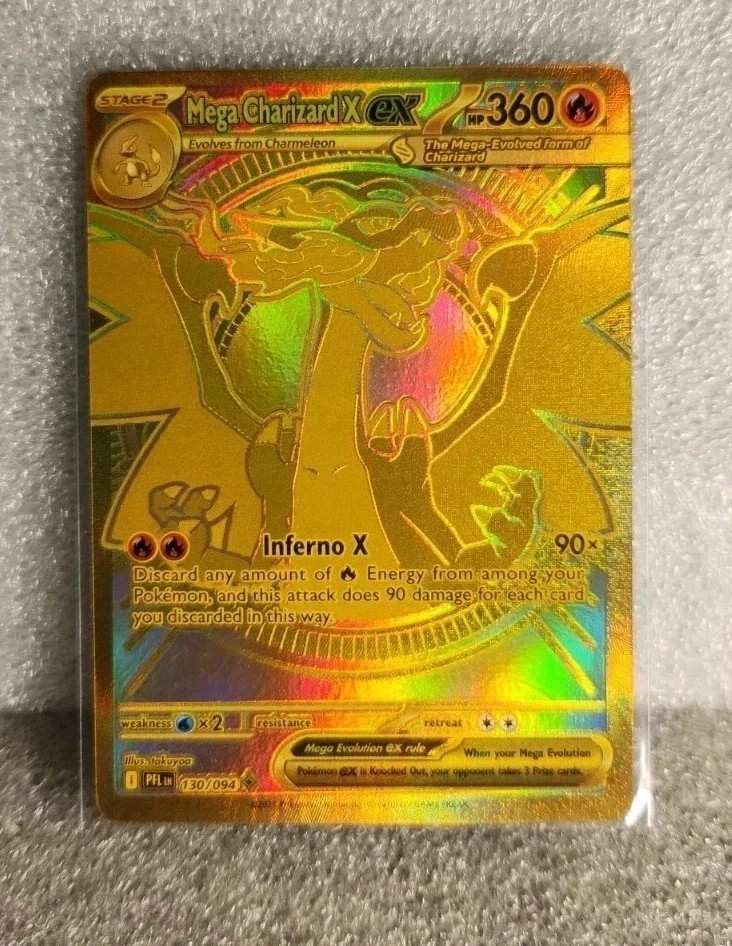 Mega Charizard X ex 130/094 Phantasmal Flames Gold HYPER Rare Pokémon TCG NM