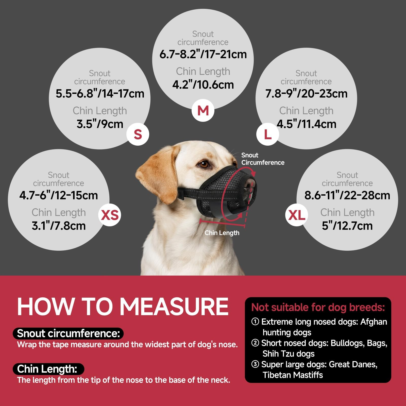 Dog Muzzle,2 Pack Soft Mesh Muzzle for Small Medium Large Dogs for Scavenging...