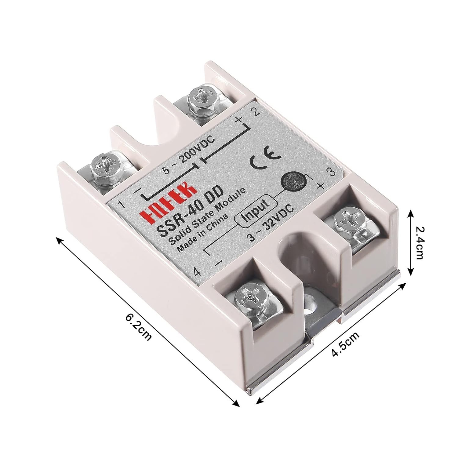 Solid State Relay DC to DC 3-32VDC to 5-200VDC 40A 2pcs