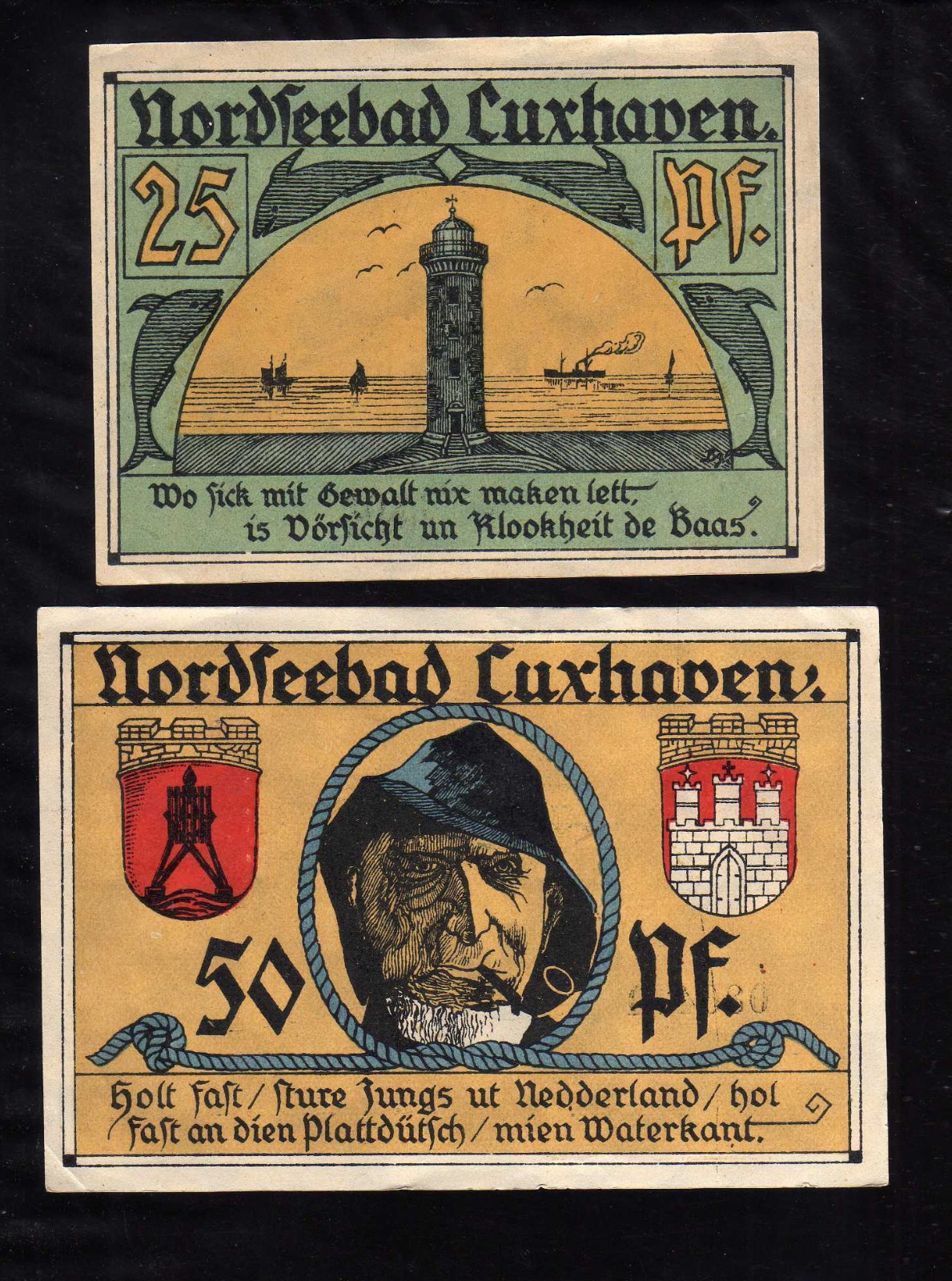 CUXHAVEN - GERMANY NOTGELD -    25, 50 PFENNIG