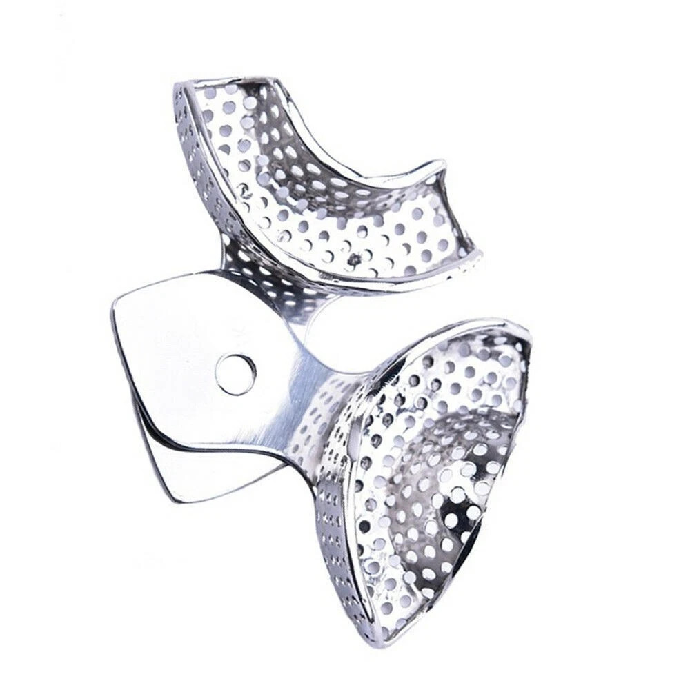 2 Pcs/Pair Dental Lab Autoclavable Metal Impression Tray Anterior Upper + Lower