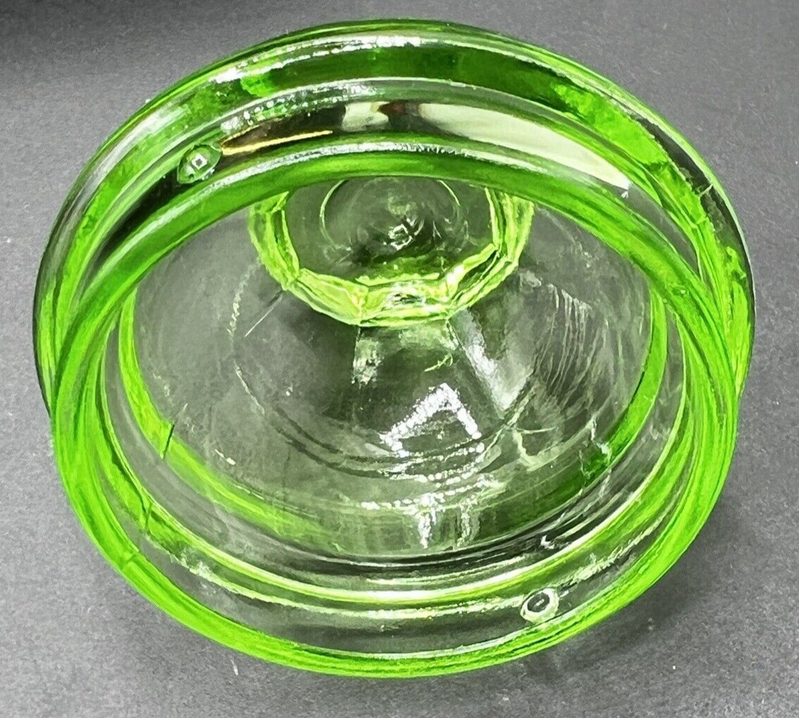 Percolator Pot Knob Replacement Green Vaseline Glass Depression