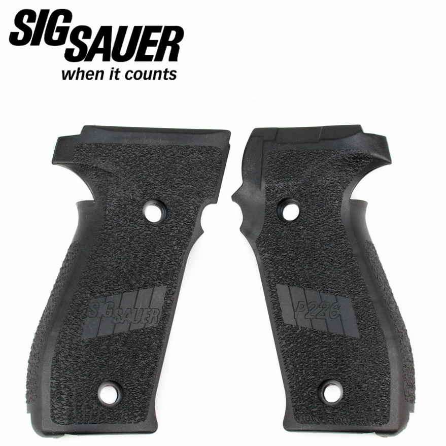 Sig Sauer P226 OEM Black Poly Grip Set with Screws - GRIP-226-BLKPOLY Standard