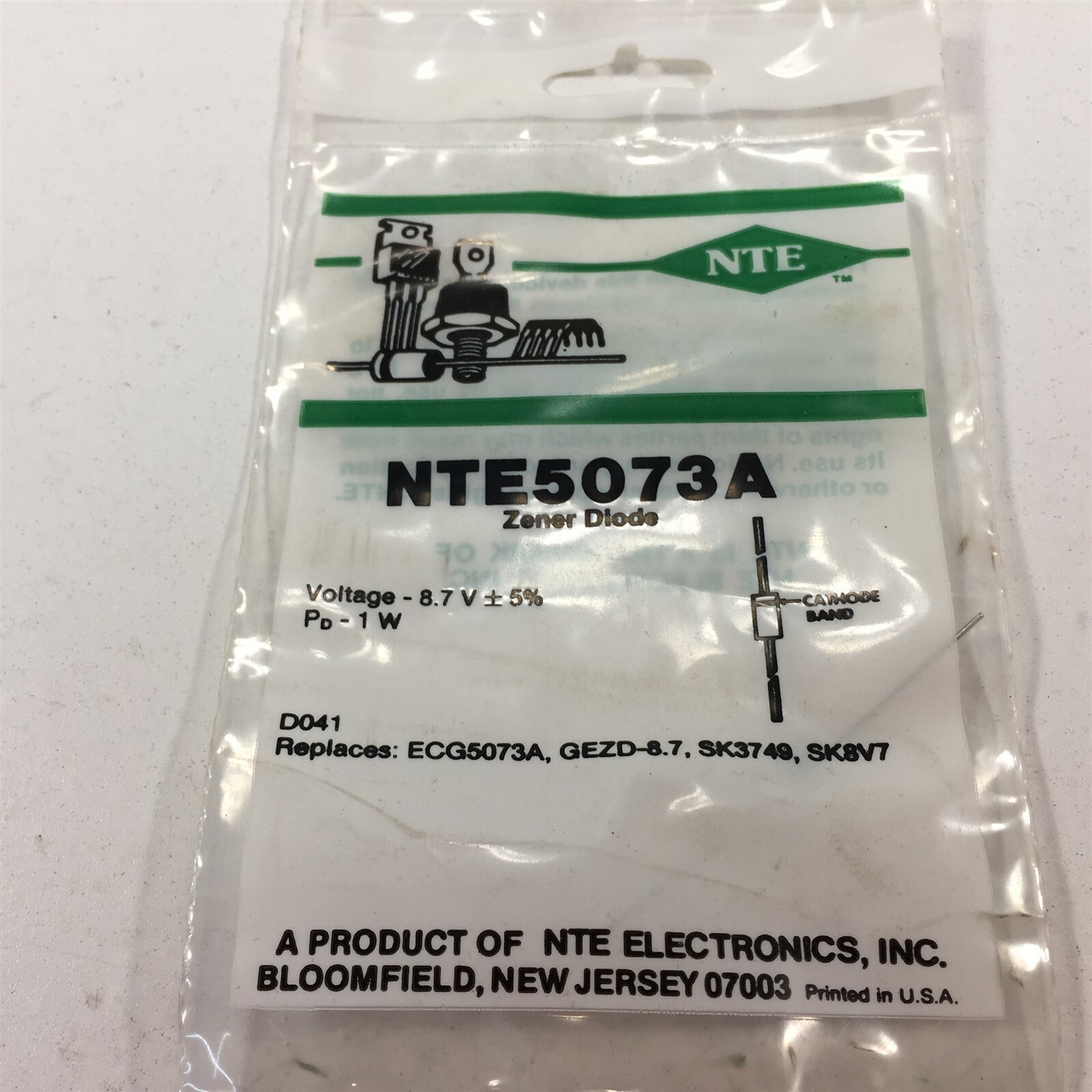 (4) NTE5073A Zener Diode, 1 Watt - Lot of 4