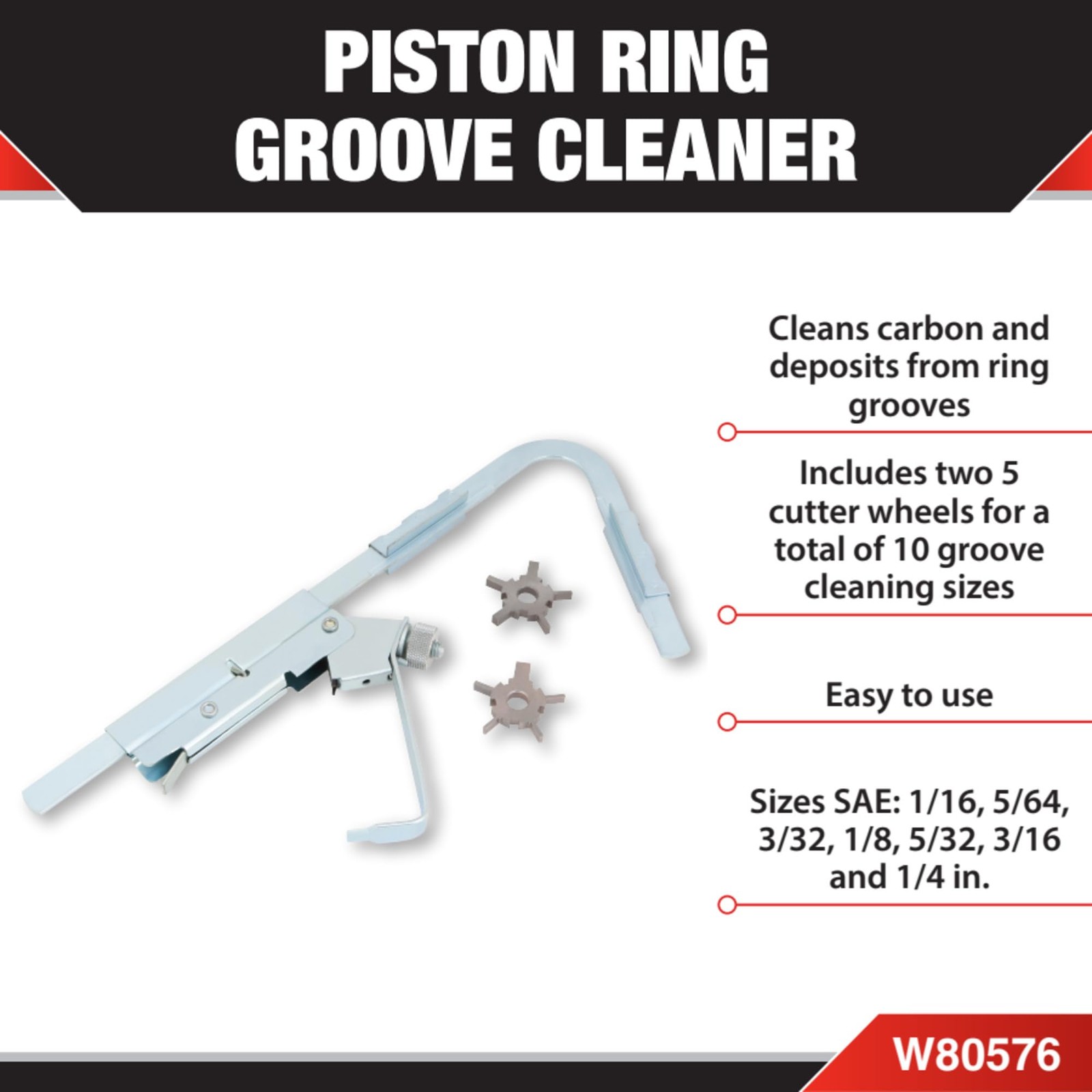 Performance Tool W80576 Piston Ring Carbon and Groove Cleaner