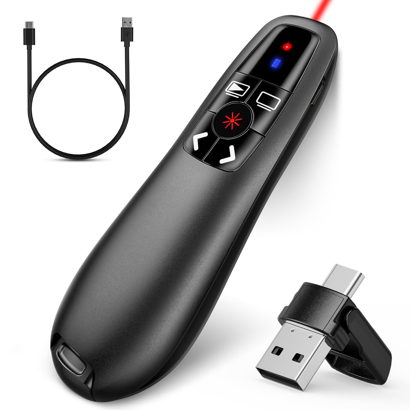 USB C Wireless Presentation Clicker Rechargeable PowerPoint Remote Pointer