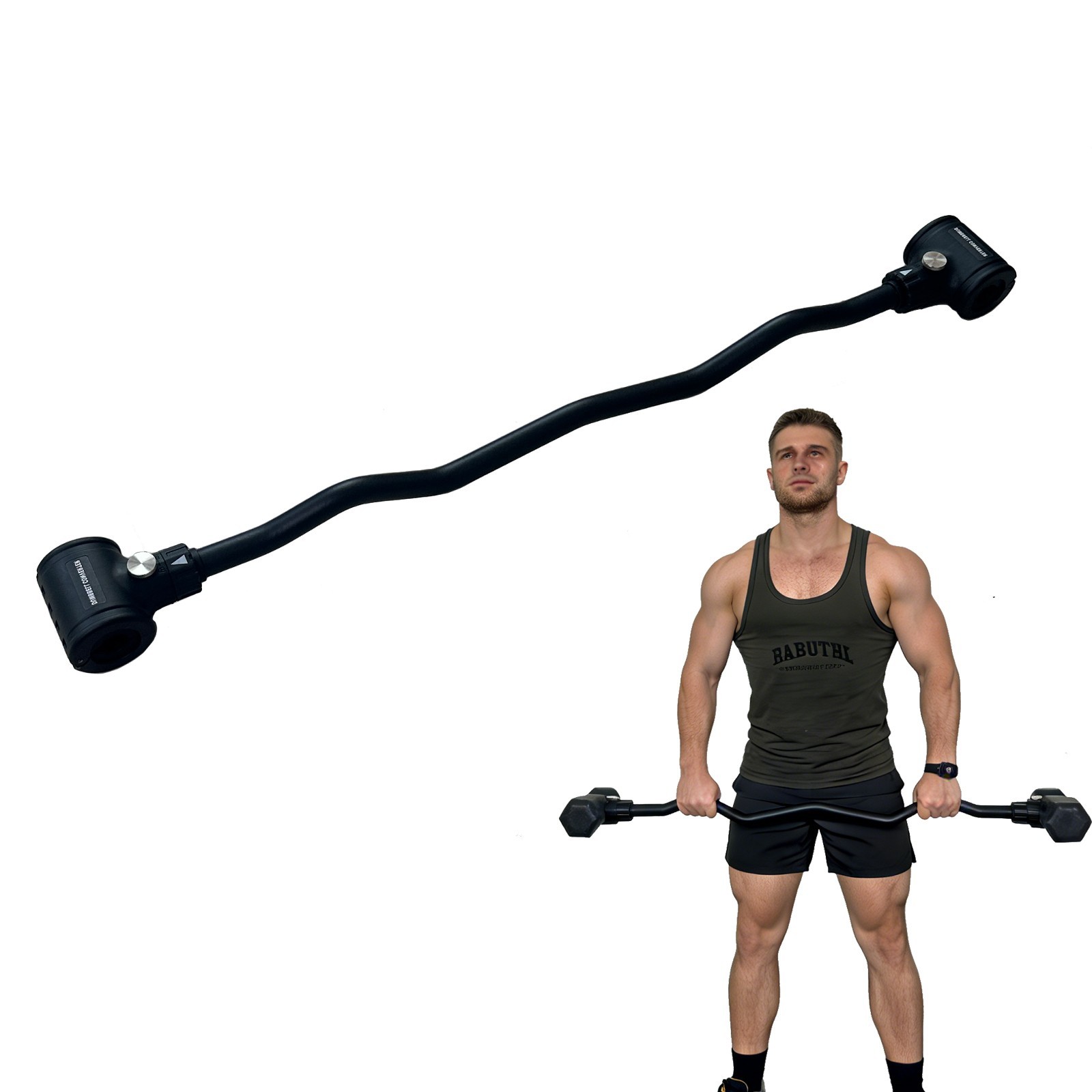 Upgrade Curl Dumbbell Barbell Converter Bar Adjustable Weight Capacitry For Gym