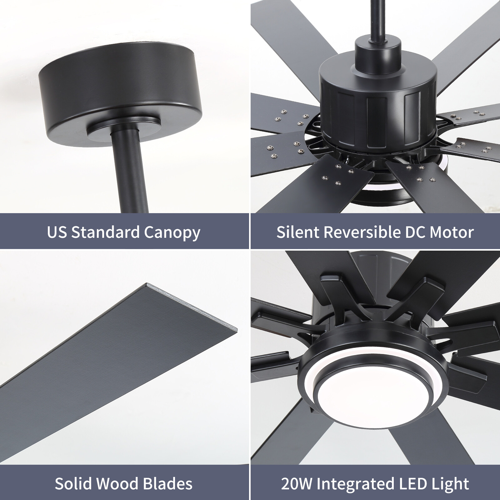 72 inch Large Ceiling Fans with Lights and Remote