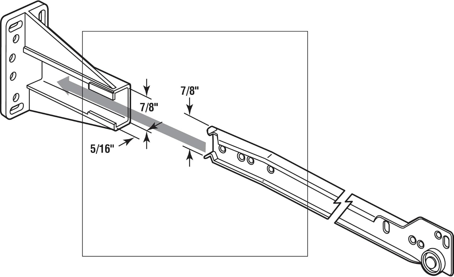 White Nylon Drawer Side Track Brackets