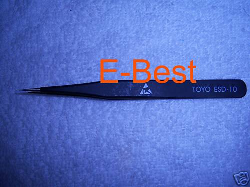 2pcs Non-magnetic Steel Anti-static Tweezers Forceps TOYO ESD-10
