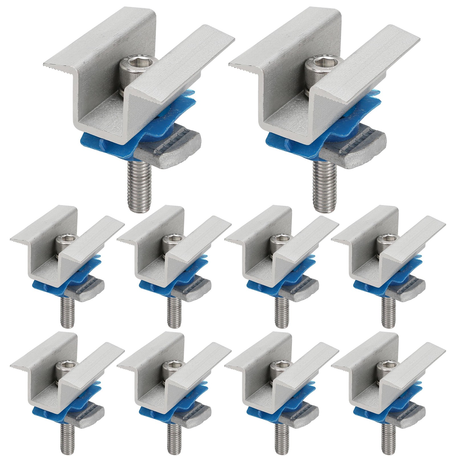 10 Pcs Adjustable Solar Panel Mounting Bracket Clamps Wide Photovoltaic White