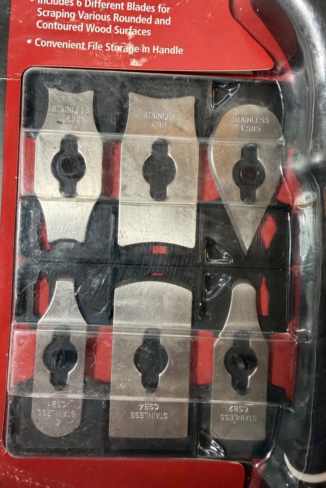 Husky Contour Scraper with 6 Different Blades & File-new