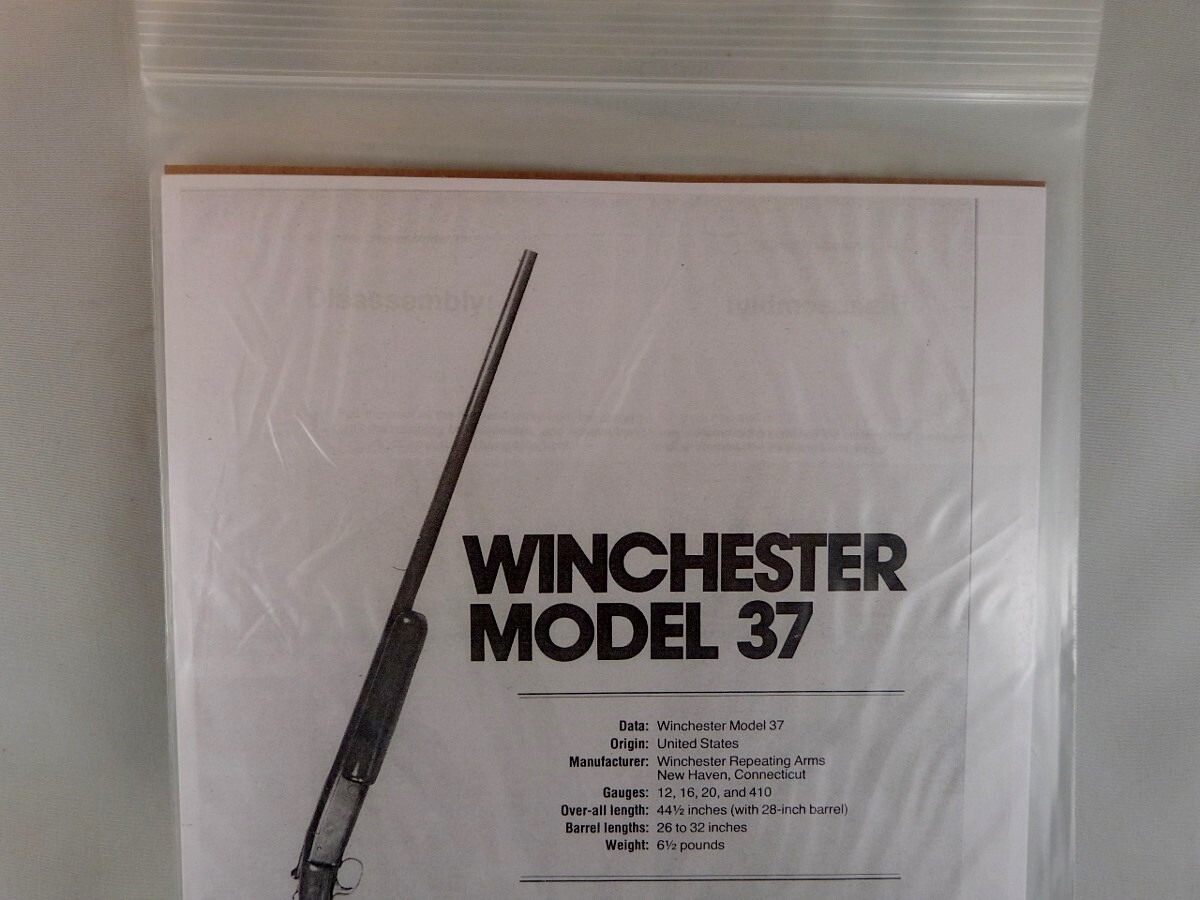 WINCHESTER MODEL 37 SHOTGUN BREAK DOWN INSTRUCTION KIT a