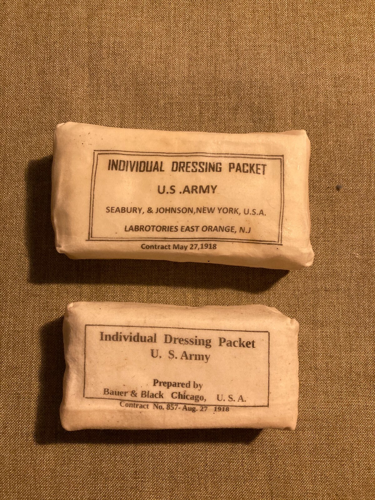WWI US Army Shell wound Dressing First Aid Medical Aid man Set