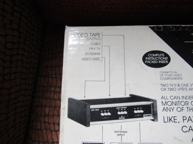 NEW-NIB-NOS vintage RHODES BRAND MODEL SW-3X3. VIDEO SWITCHER-DISTRIBUTOR. USA