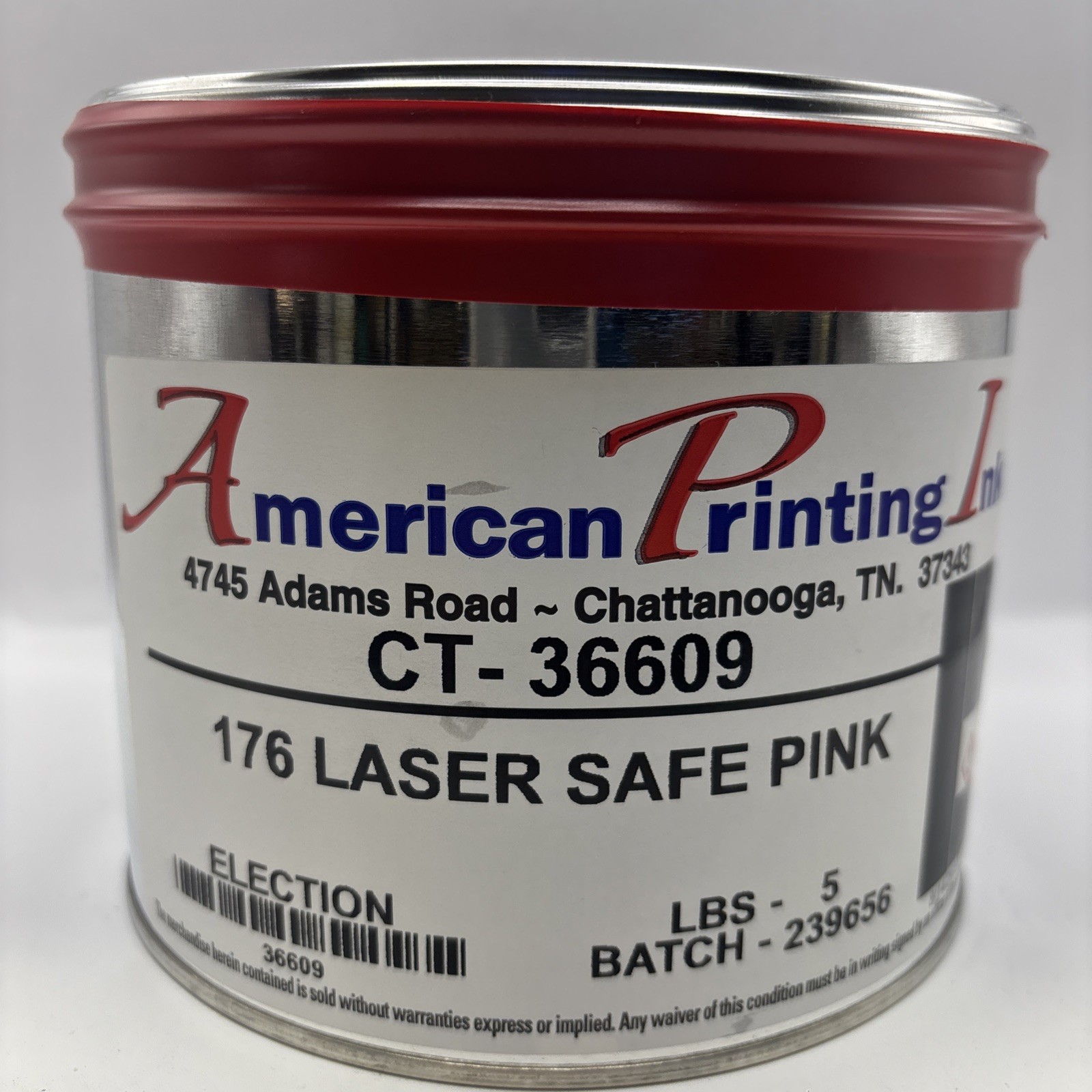 American Ink- Offset Printing Ink "Laser Safe Pink CT-36609 "-- 5.20 lb. can