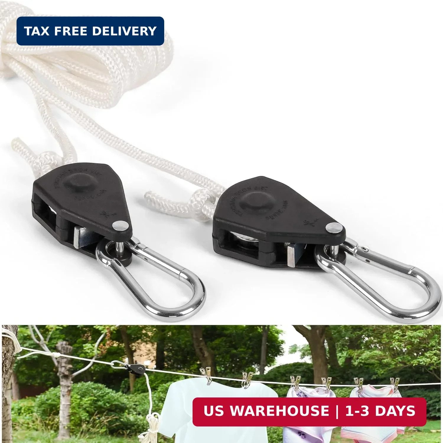 Retractable Travel Clothesline, Heavy Duty Clothes Line Rope with Adjustable Pul