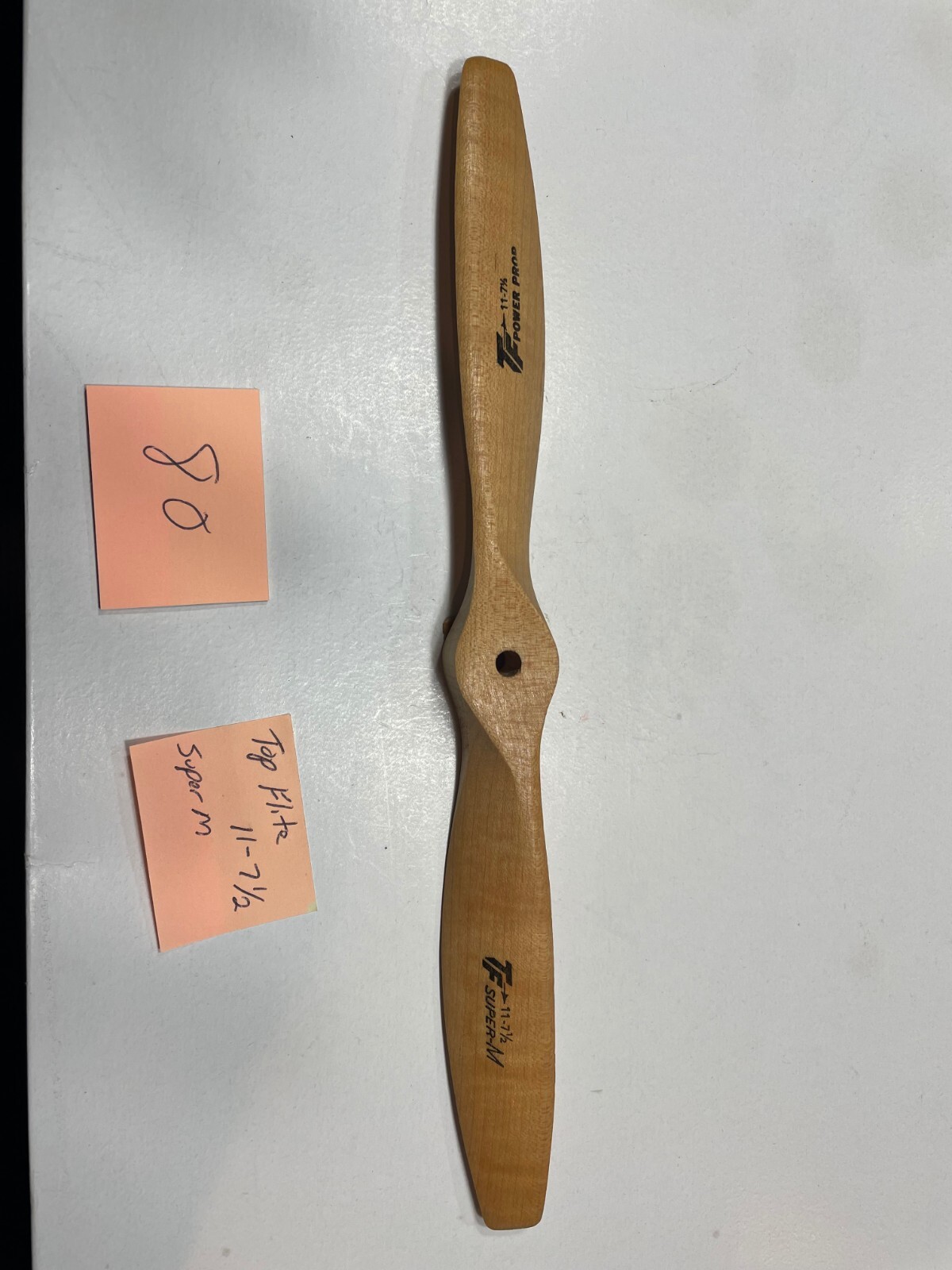 VINTAGE  AIRPLANE R/C TOP FLITE WOODEN PROPELLER, 11-7 1/2  SUPER-M (80)