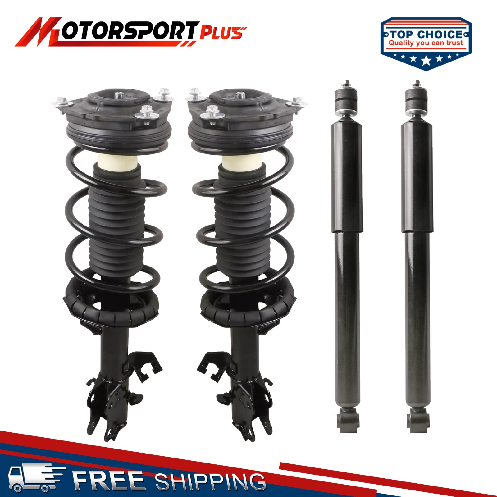 4PCS Front & Rear Complete Struts Shocks Assembly For 2007-2012 Nissan Versa