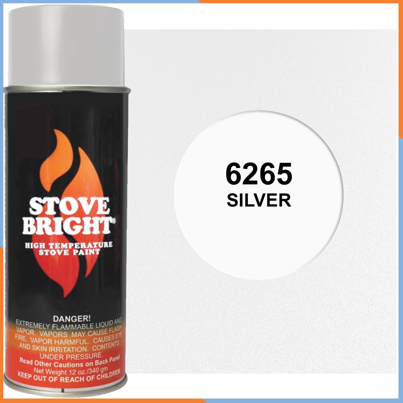 Stove Bright High Temperature Paint - 12oz. Aerosol Can Stove Paint - SILVER