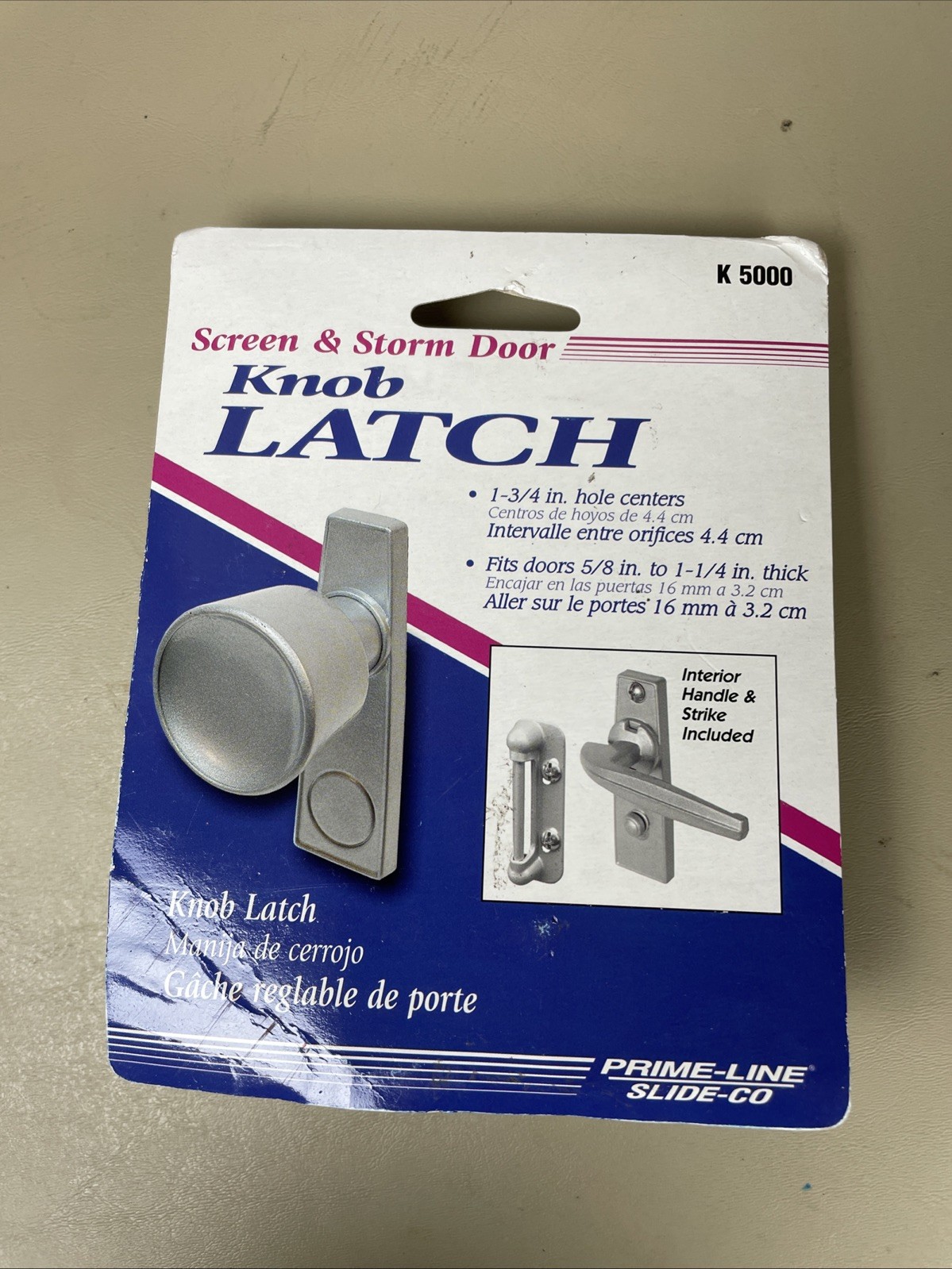 Prime-Line K 5000 Tulip Knob Latch, 1-3/4 In. Mounting 1 Pack, Aluminum