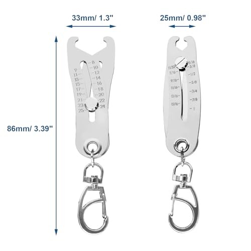 Pcs Bolt Size Finder Tool, Portable Keychain Bolt and Nut Thread Size 2