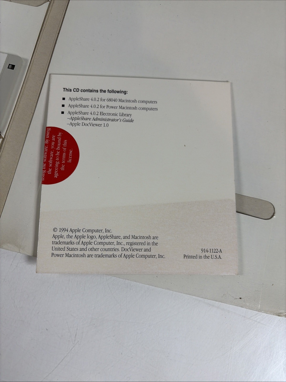 Apple AppleShare Software Version 4.0 1994 602-9002-A