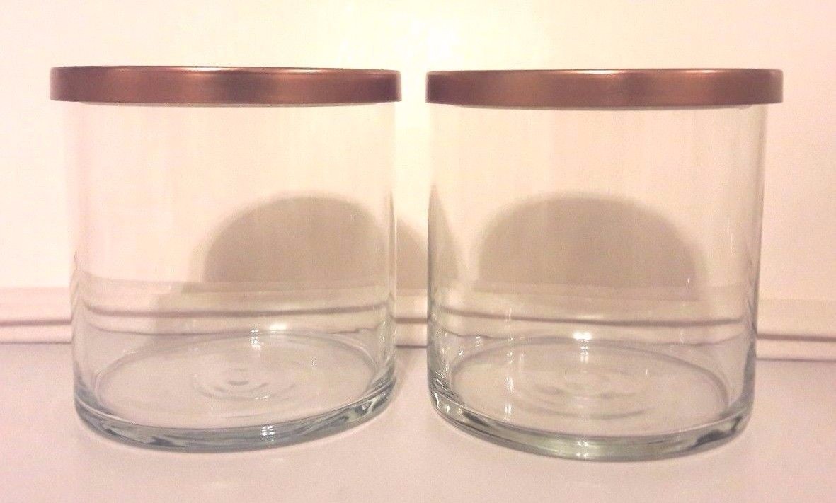 2 - ILLUMINATIONS Candle Jars, Flat Lids, EMPTY, Clean 12.5oz, Wax/Glue-Free