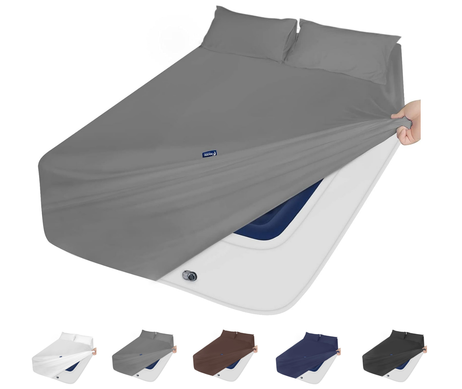 3-Piece Bed Sheet Set for Air Mattress Extra Deep Pocket All Sizes & Colors Opt