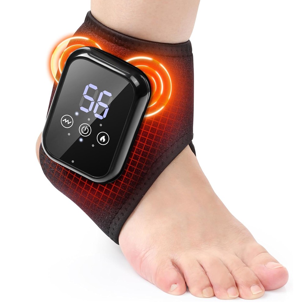 Electric Foot Ankle Massager Relieve Ankle Pain 3 Heat Levels, 3 Vibration Modes