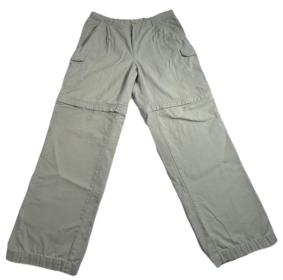Columbia Convertible Pants Mens 34 Khaki Zip Adjustable Waist Outdoor Tactical