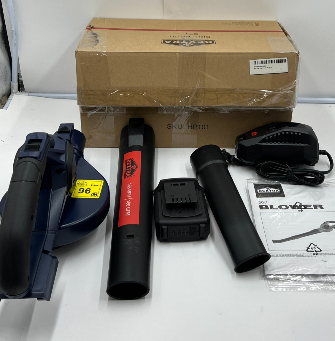 Dextra Cordless Leaf Blower 2.0 Ah Battery & Charger HP101, PLBP-018A