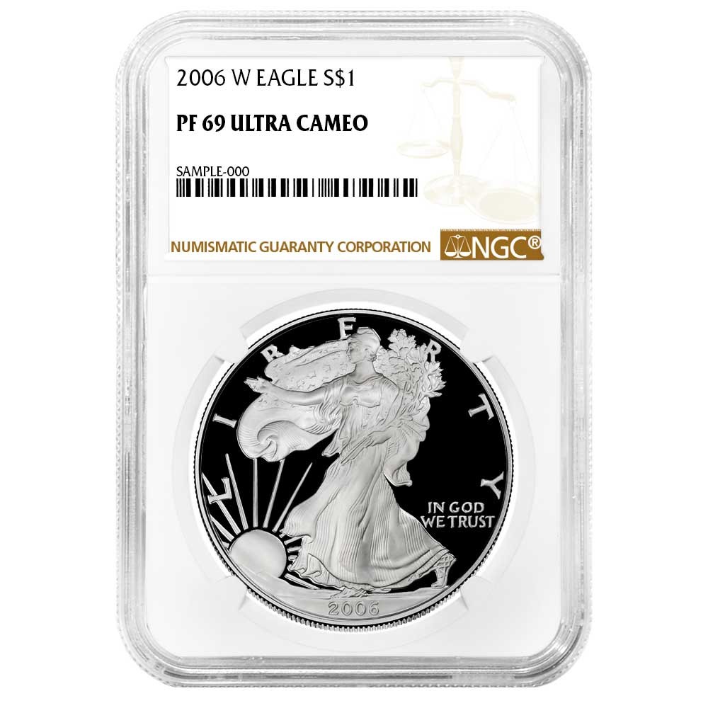 2006-W Proof $1 American Silver Eagle NGC PF69UC Brown Label