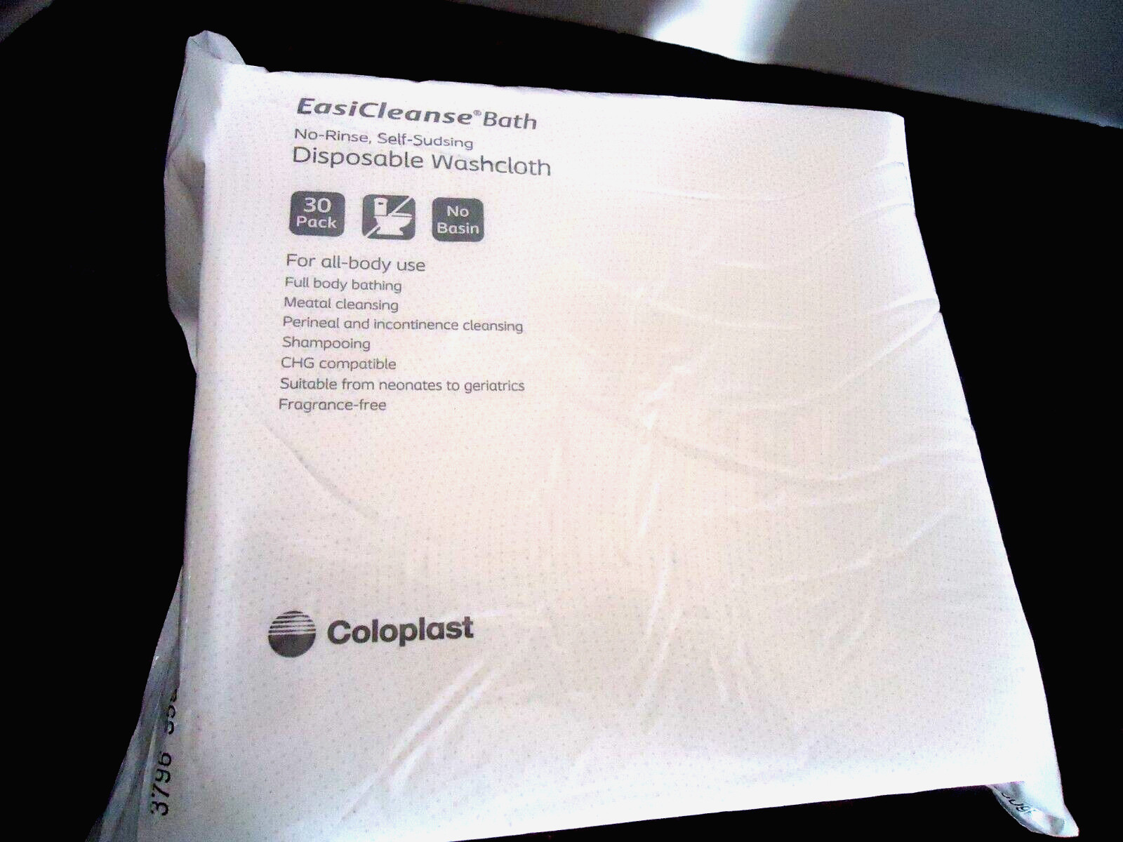 Coloplast Easicleanse Bath No Rinse Self Foaming Washcloth (2) Pack (60) Wipes