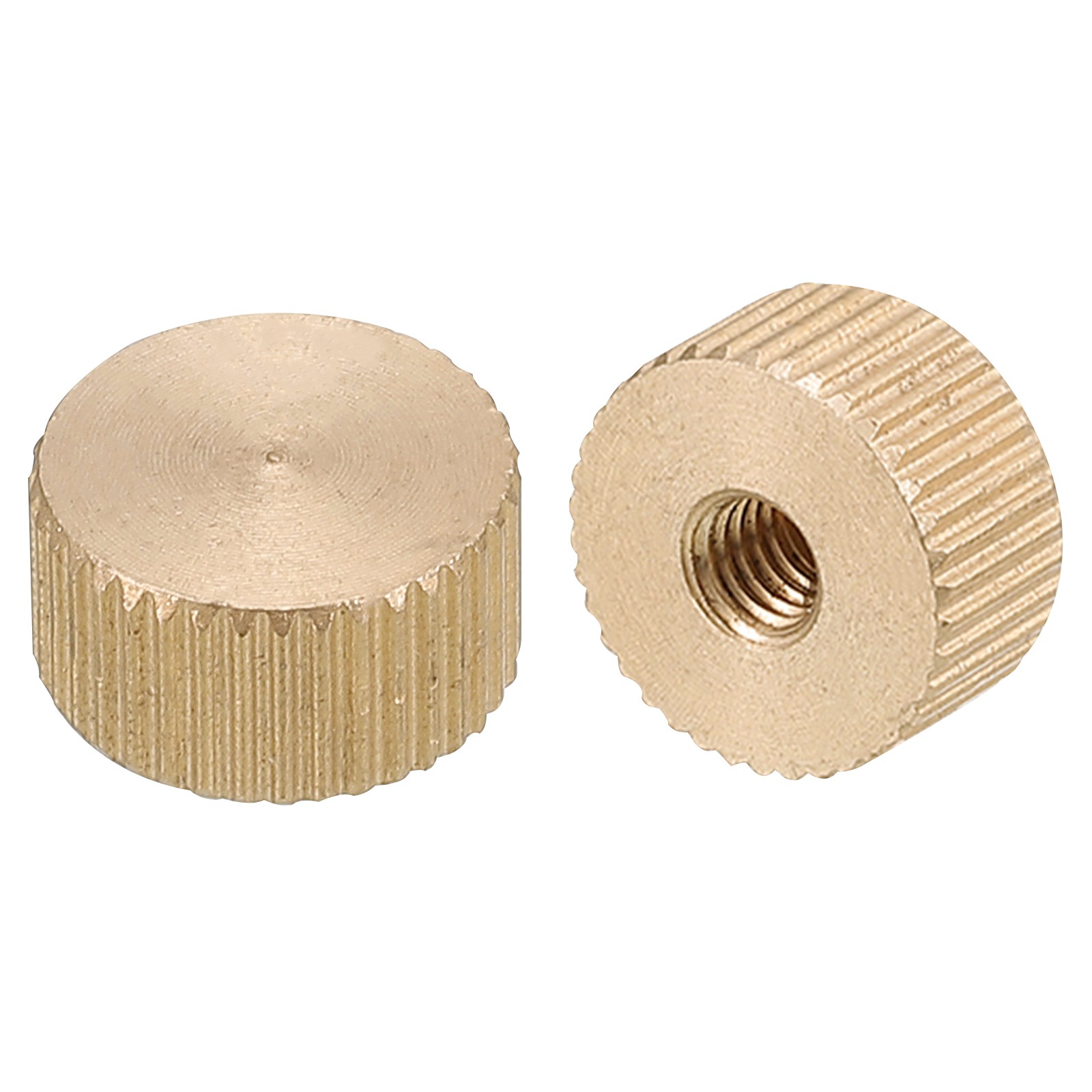 Knurled Thumb Nuts, 2pcs M4 x D12mm x H6mm Brass Blind Hole Knurled Thumb Nuts