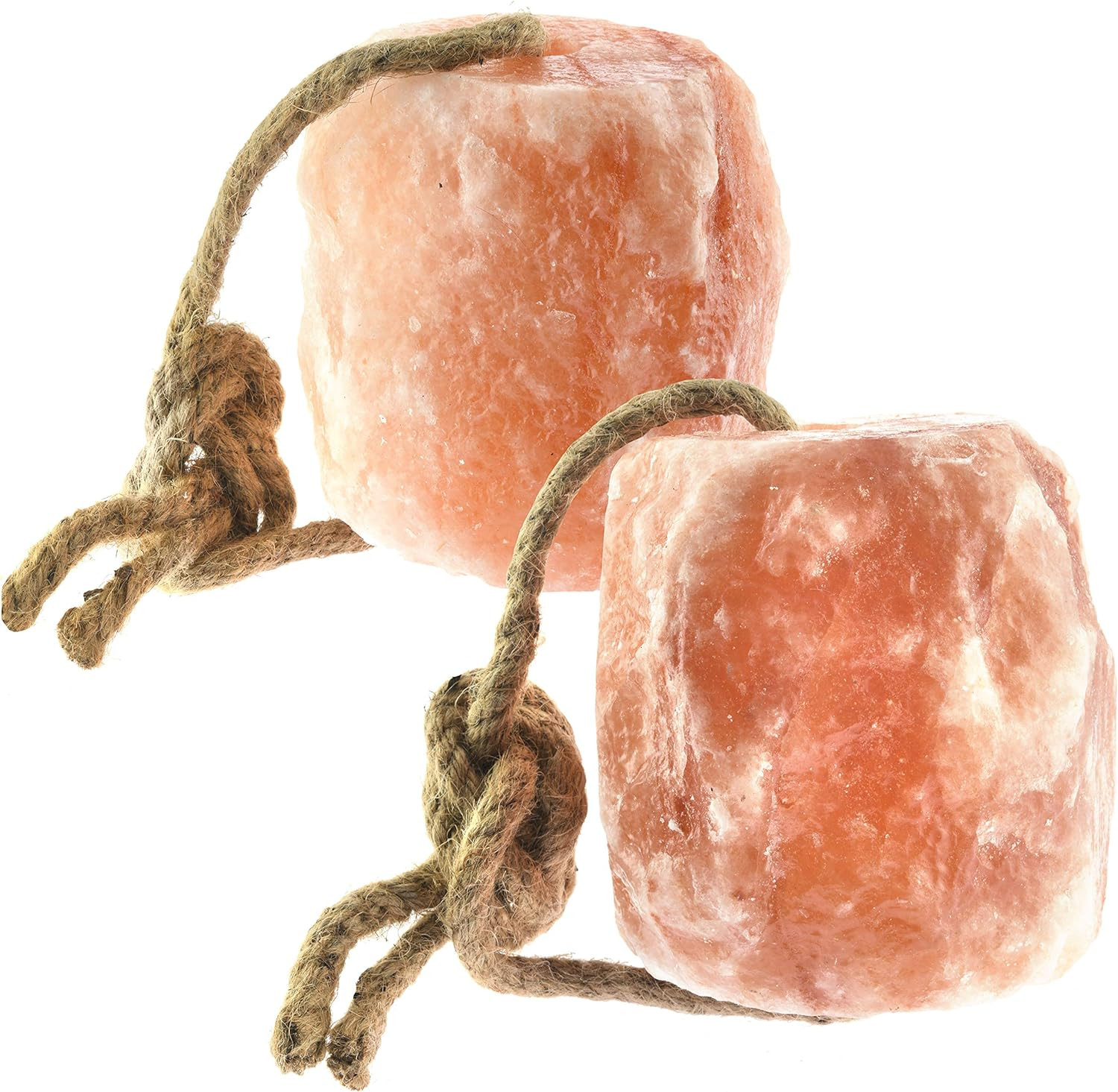 Himalayan Salt Lick 6 Lbs on Rope for Horse, Deer, Goat, and Livestock Animals -