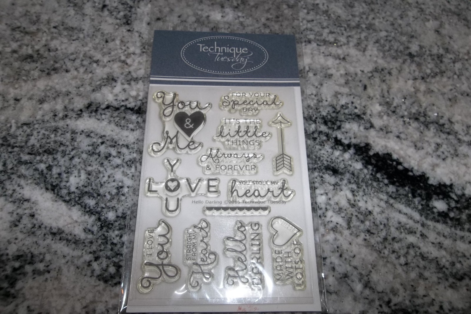 Technique Tuesdat "Hello Darling" Clear Stamps  set of 12 New