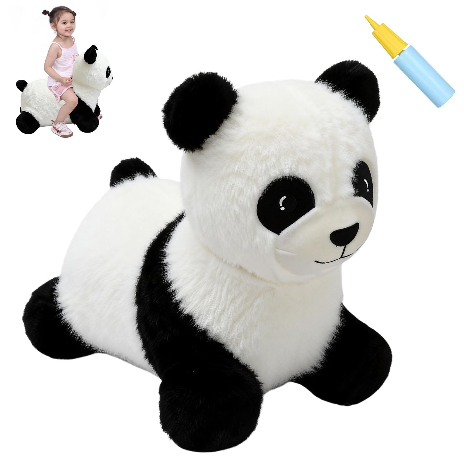 INPANY Bouncy Horse, Panda Hopper Toys, Toddler Plush Bouncing Animal, Kid Infla