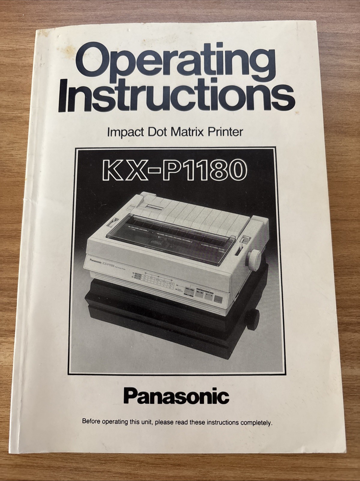 Panasonic KX-P1180 Operating Instruction Manual - Vintage - Dot Matrix Printer
