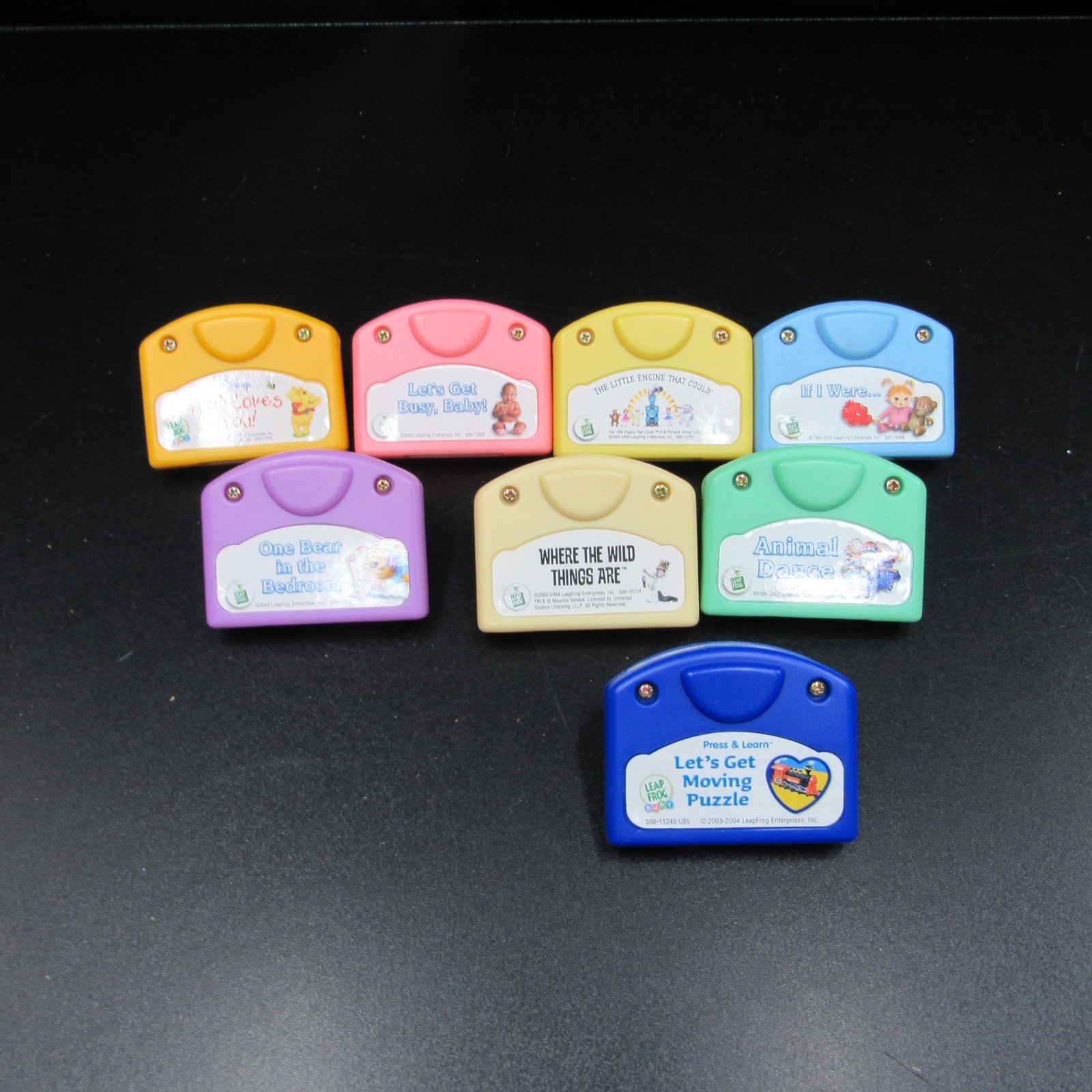 Lot Of 8 Leap Frog Little Touch Replacement Cartridges Let's Get Busy Baby  pooh
