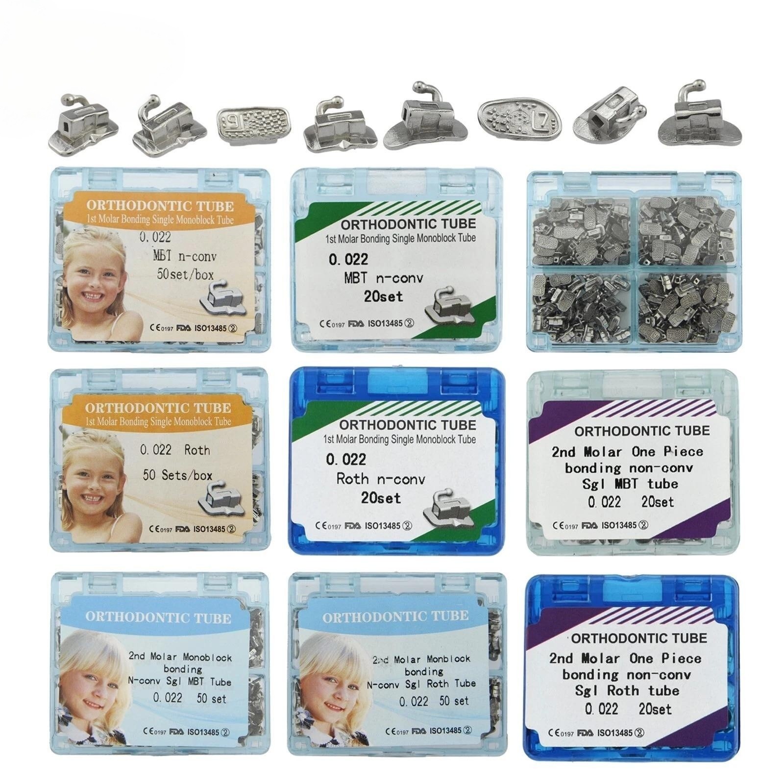 Tubes de Dental Orthodontic Buccal Tube Molar Roth MBT 022 Convertible Monoblock