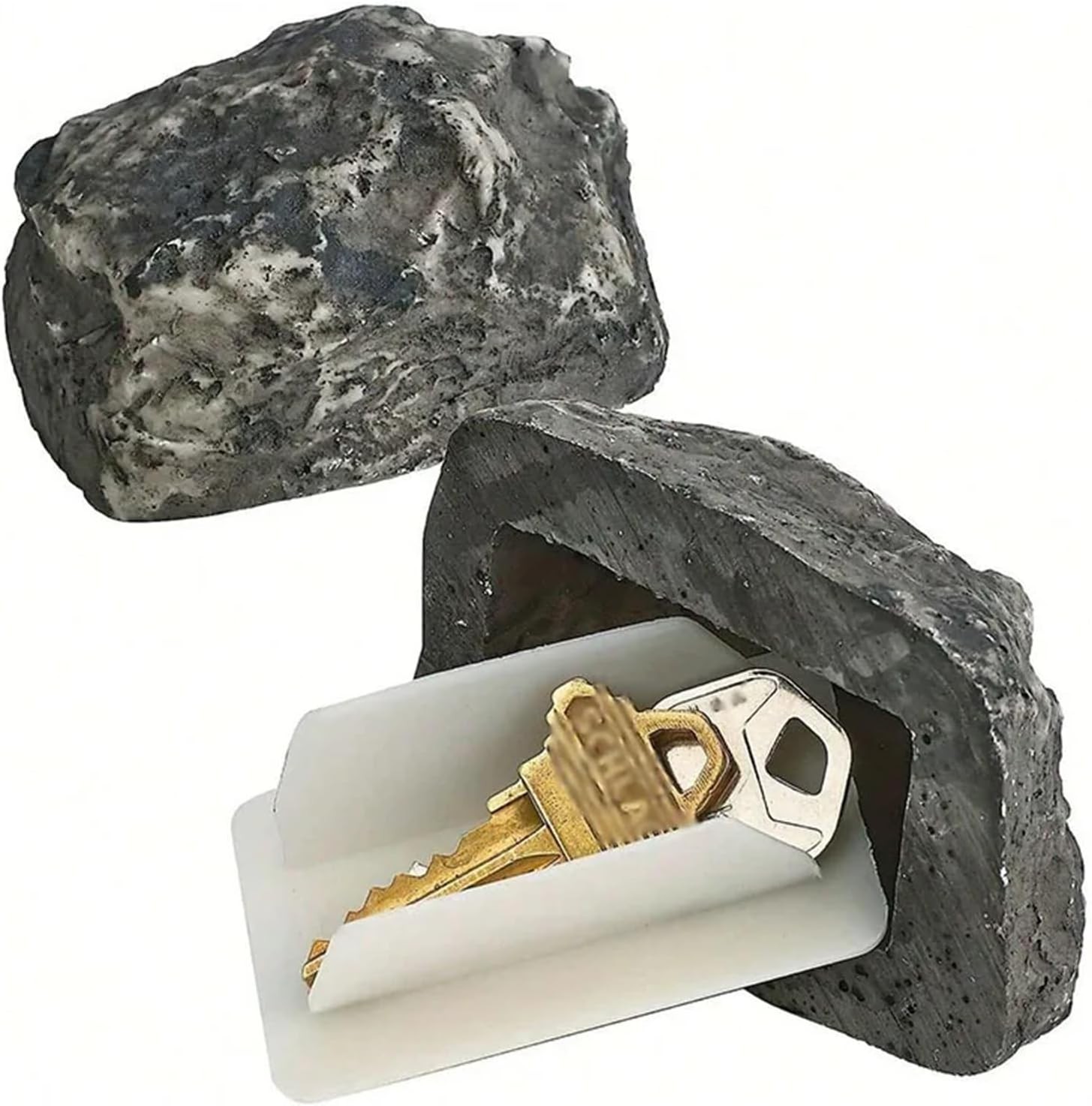 Realistic Rock Key Hider Outdoor Hidden Spare Key Holder Weatherproof Fake Stone