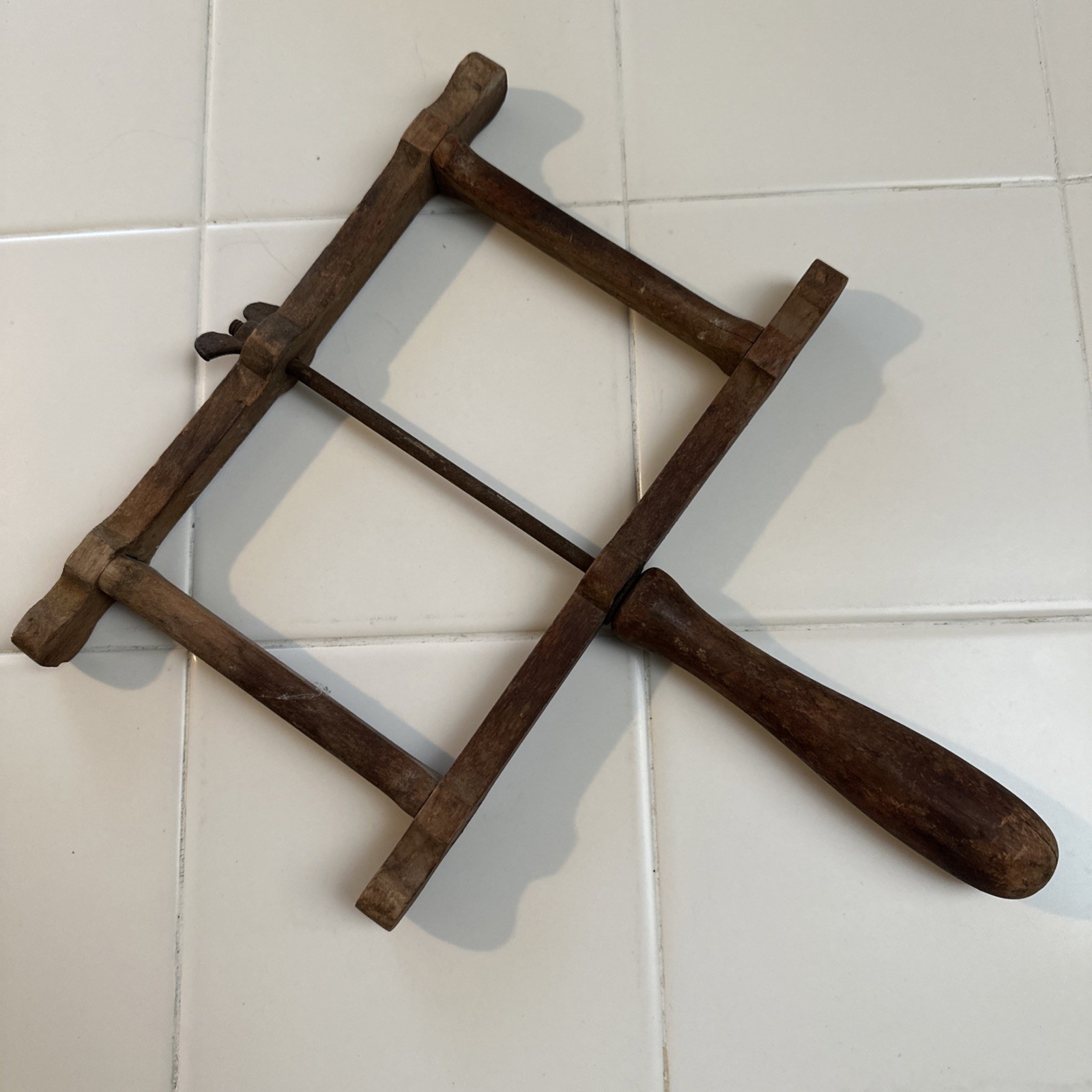 Vintage Hand-held 8" Wooden Yarn Winder Primitive Wool FREE SHIPPING