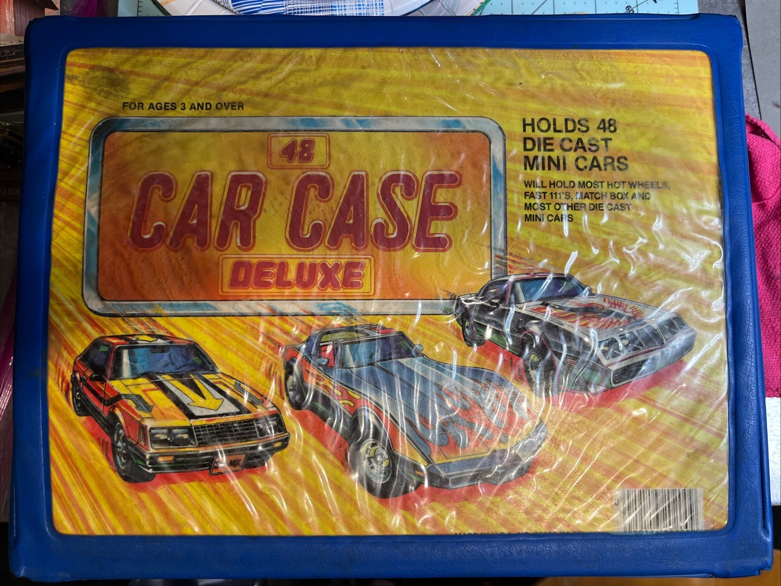 Die-cast Car Case Holds 48 Cars, W/Cars, Hot Wheels, Kenner, Johnny Lightn, Ect.