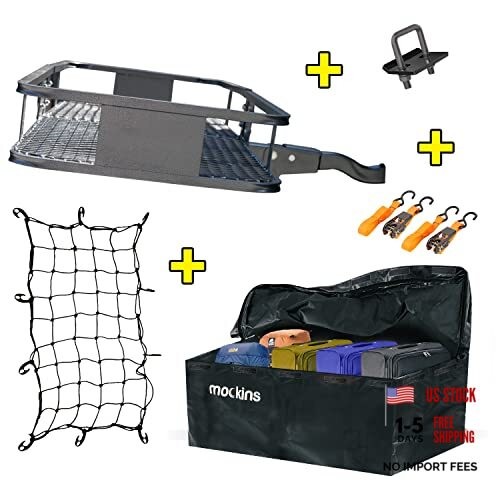 Steel Cargo Basket | 60" L X 20" W X 6" H Hitch Large: 60" L X 20" W X 6" H